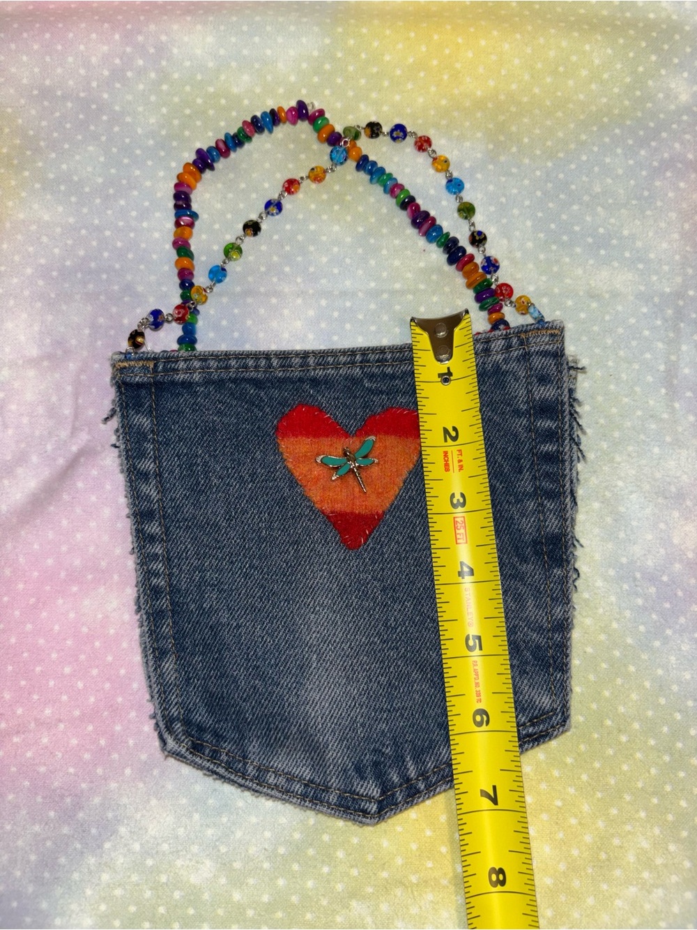 2 Upcycled Denim Pocket kids purses - Picture 4 of 6